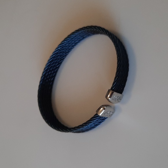 Navy Blue Steel Cable Bracelet 💙 - Picture 3 of 6